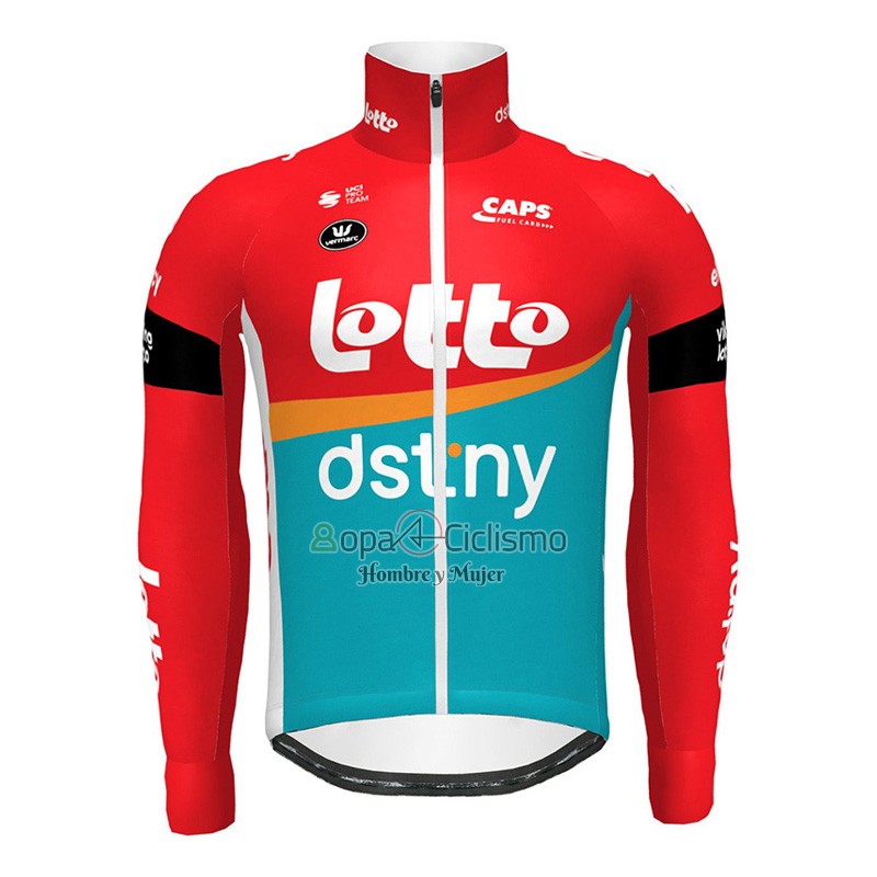 Lotto Dstny Ropa Ciclismo Culotte Largo 2023 Mangas Largas Rojo Azur